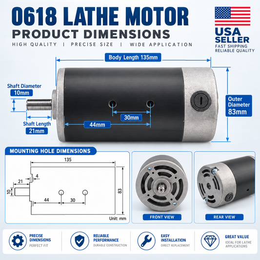 550W 220V DC Brushed Motor for CJ0618 Grizzly G0765 Mini Lathe Replacement Part