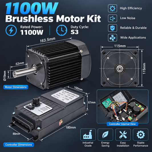 1100W Brushless Servo Motor Kit for Mini Lathe Upgrade