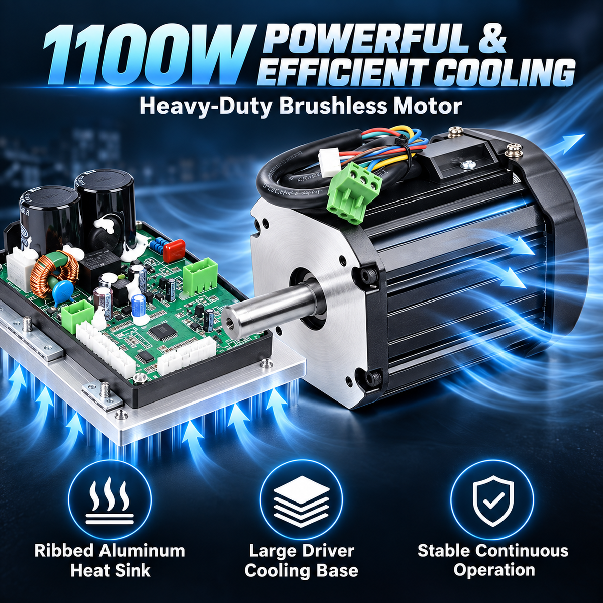1100W Brushless DC Motor & Main Control Board Kit for WM210V WM180V Replacement Part
