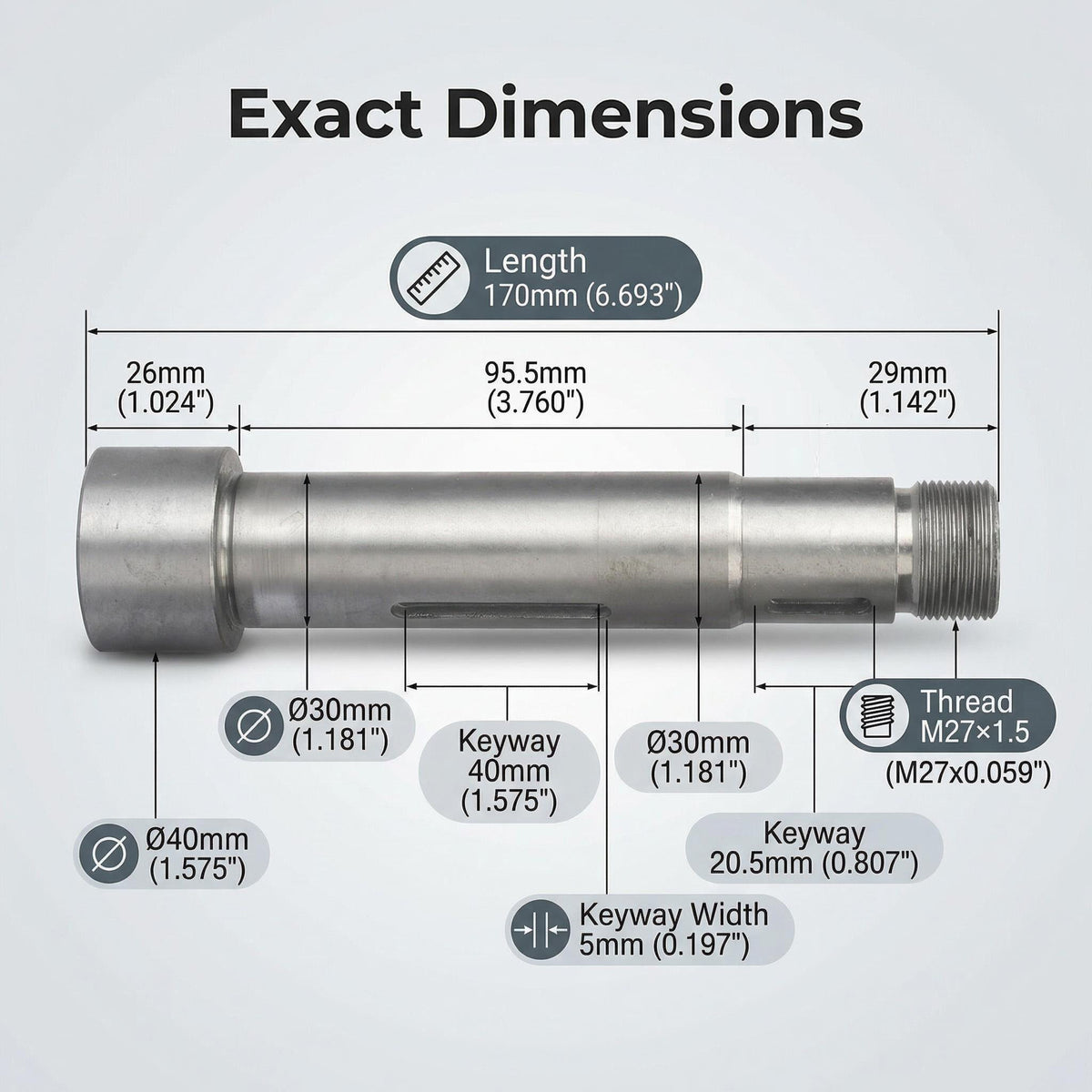 MT3 Milling Machine Spindle for XJ9512-127 XD9512 Grizzly G0781 4x18 3/4 HP Mill Drill Replacement Part