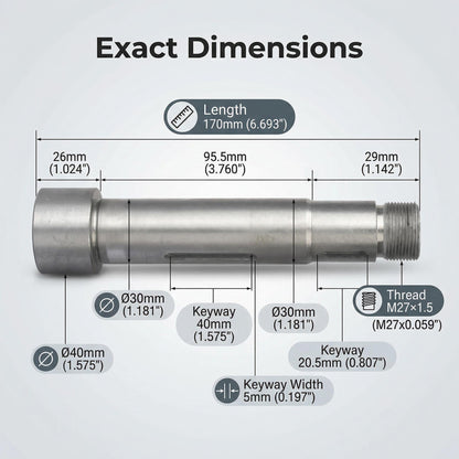 MT3 Milling Machine Spindle for XJ9512-127 XD9512 Grizzly G0781 4x18 3/4 HP Mill Drill Replacement Part