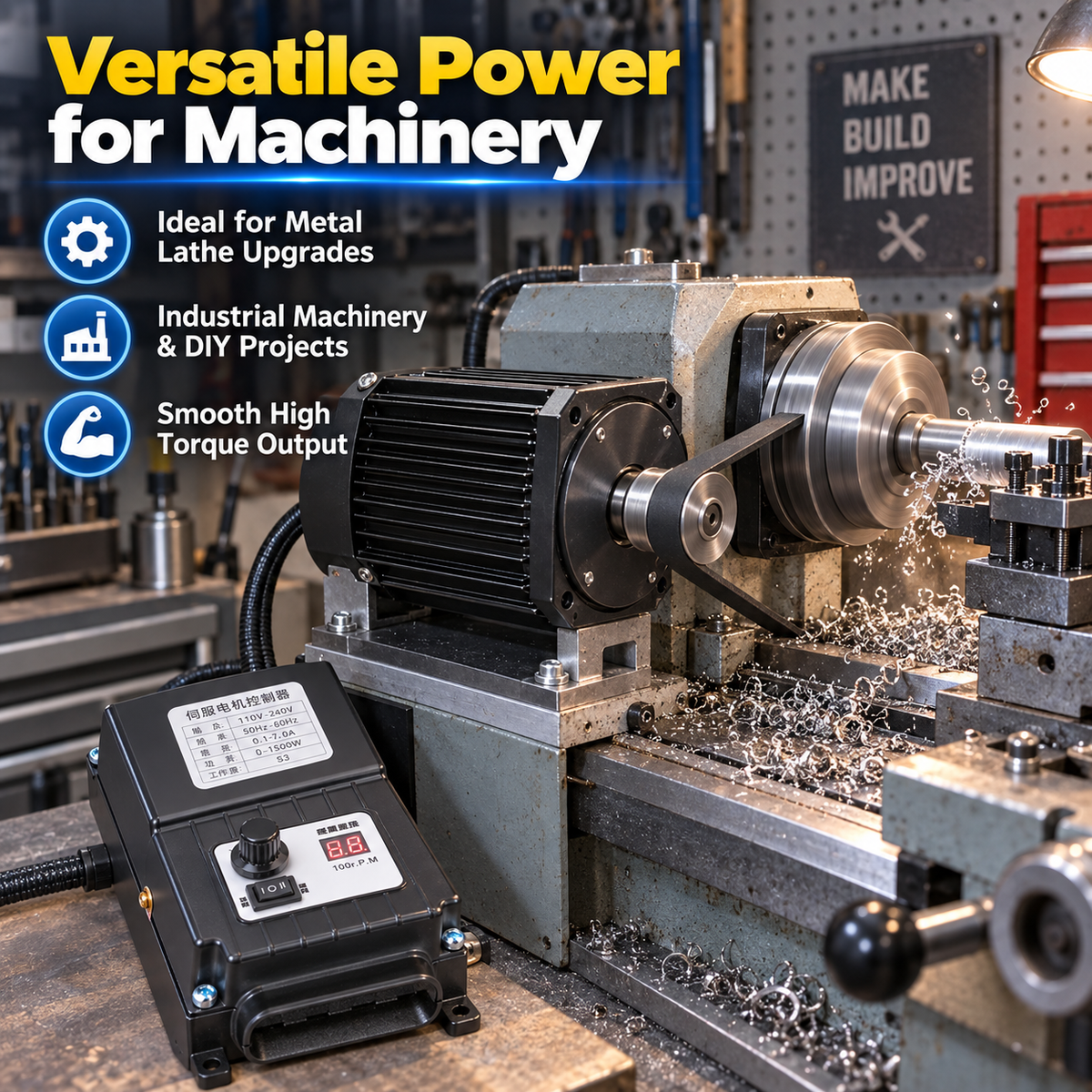 1500W Brushless Servo Motor Kit for Mini Lathe Upgrade
