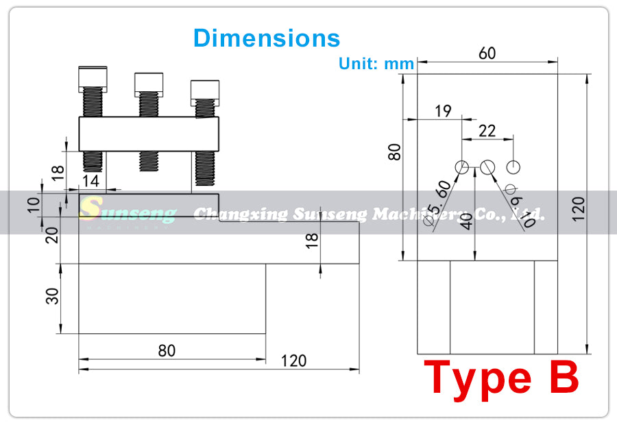 208A Compound Rest Tool Holder Assembly for WM210V BHC210 HS210 JY210V CTC210 Lathes