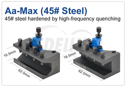Aa Pro Plus MAX Type European Quick Change Tool Holder Set for 12x12mm 16x16mm Lathe Tools 120-220mm Swing