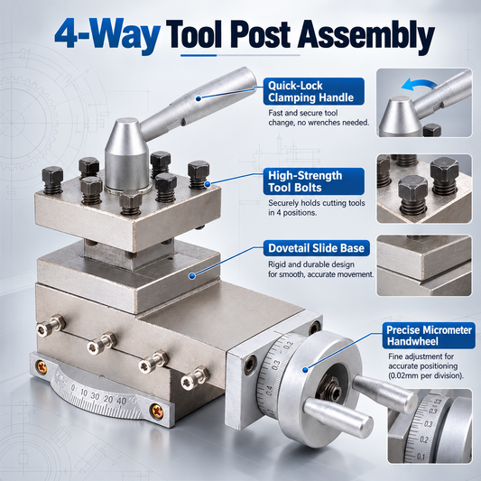 208A Compound Rest Tool Holder Assembly for WM210V BHC210 HS210 JY210V CTC210 Lathes