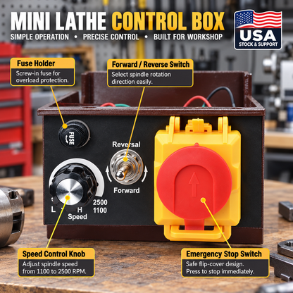 400W 550W Speed Control Box Assembly for CJ0618 Grizzly G0765 Mini Lathe Replacement Part