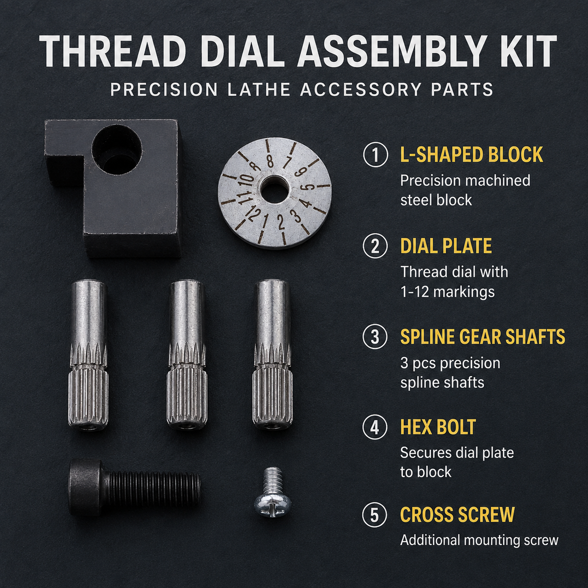 Metric Thread Dial Indicator for CJ0618 Grizzly G0765 Mini Lathe Threading Accessory