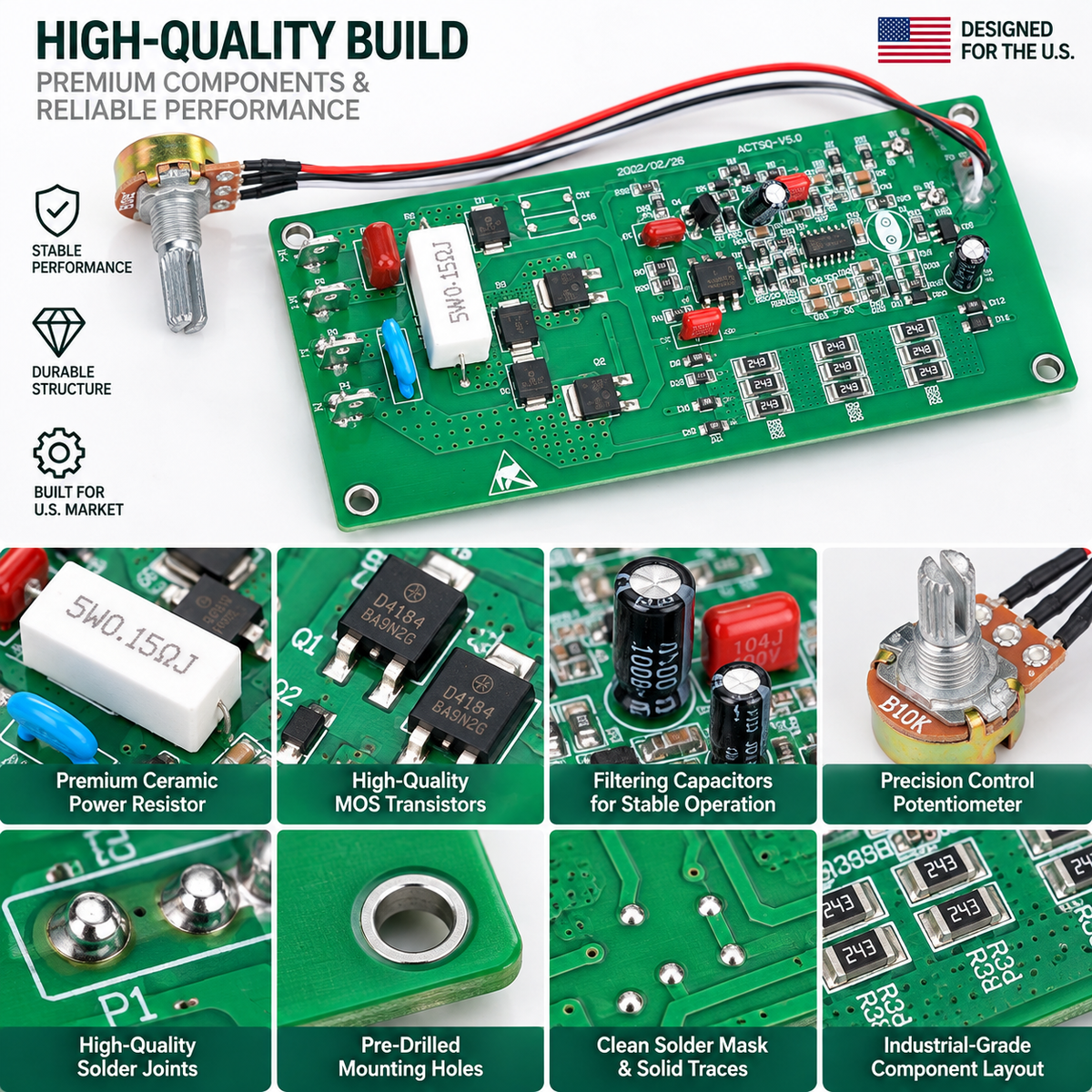 Main Control Board Power Drive Board for BOYE GFW4013 5-Inch Metal-Cutting Band Saw Replacement Part