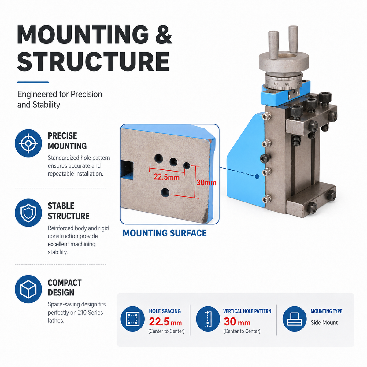 210 Series Vertical Milling Slide for WM210V BHC210 HS210 JY210V CTC210 Lathe Accessory