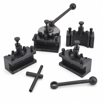 Type A European-Style Quick Change Tool Post & Holder Set for 20x20mm Lathe Tools 150-300mm Swing
