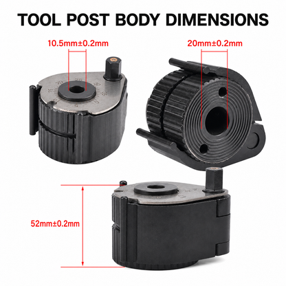 Type A European-Style Quick Change Tool Post & Holder Set for 20x20mm Lathe Tools 150-300mm Swing