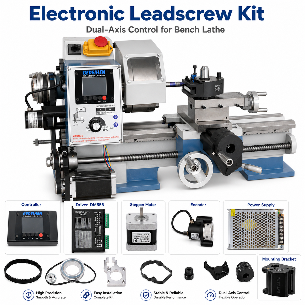ELS Dual Leadscrew Electronic Change Gear Conversion Kit for WM210V BHC210 HS210 JY210V CTC210