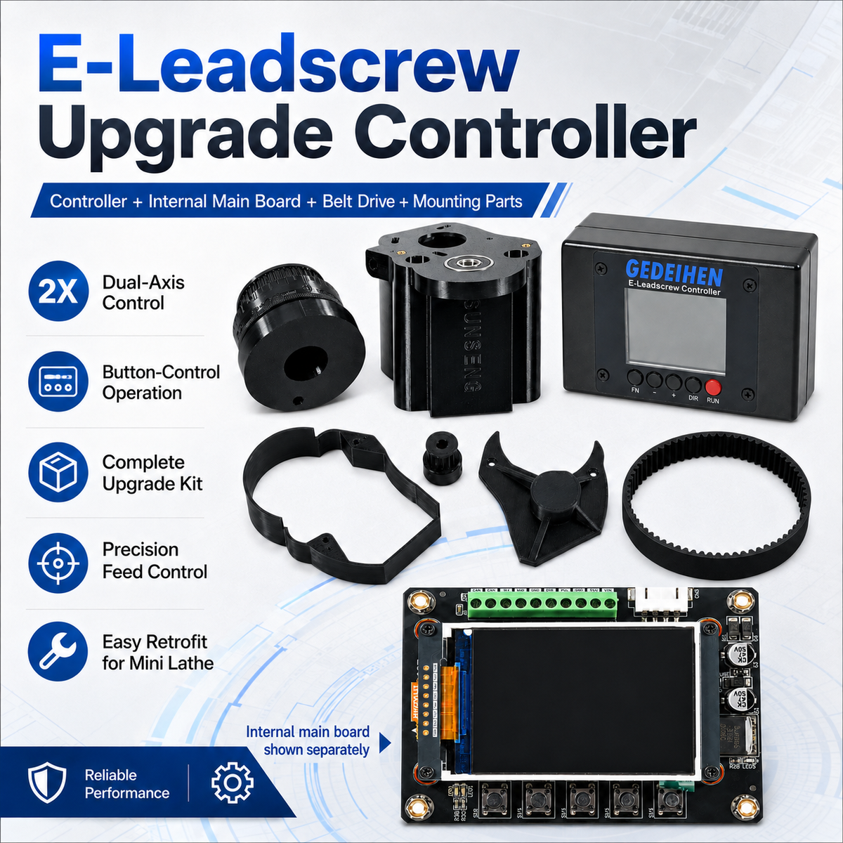 Dual Leadscrew Electronic Change Gear Conversion Kit for WM210V BHC210 HS210 JY210V CTC210 Lathes