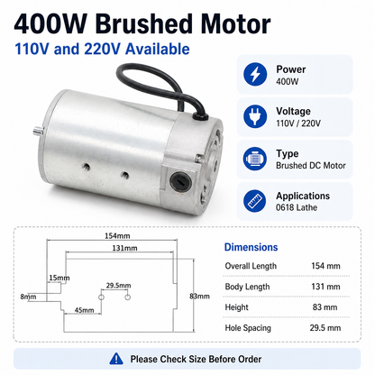 0618-150 400W/550W DC Brushed Motor 110V/220V for 0618 Mini Lathe Replacement Part