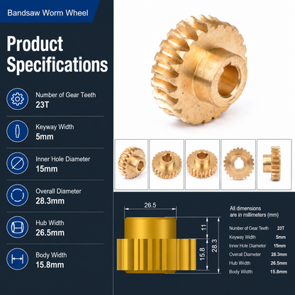 Worm Gear Assembly for GFW5012-019 Grizzly G0622-191 RIKON 15-400 MBS115 Band Saw Replacement Part