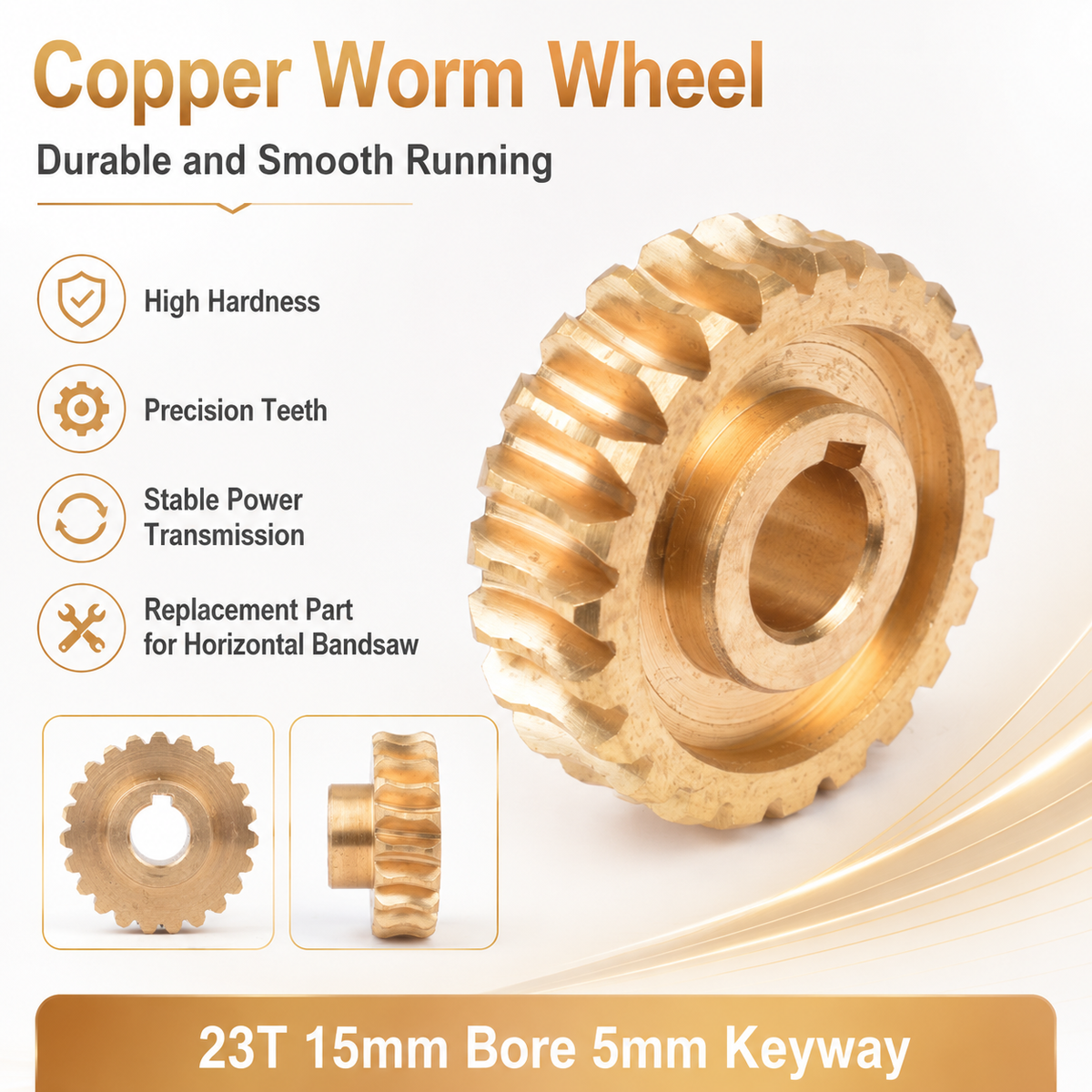 Worm Gear Assembly for GFW5012-019 Grizzly G0622-191 RIKON 15-400 MBS115 Band Saw Replacement Part